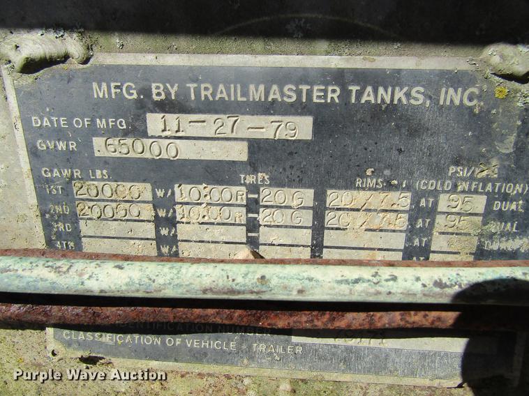 image for item DF3865 1979 Trail Master tank trailer