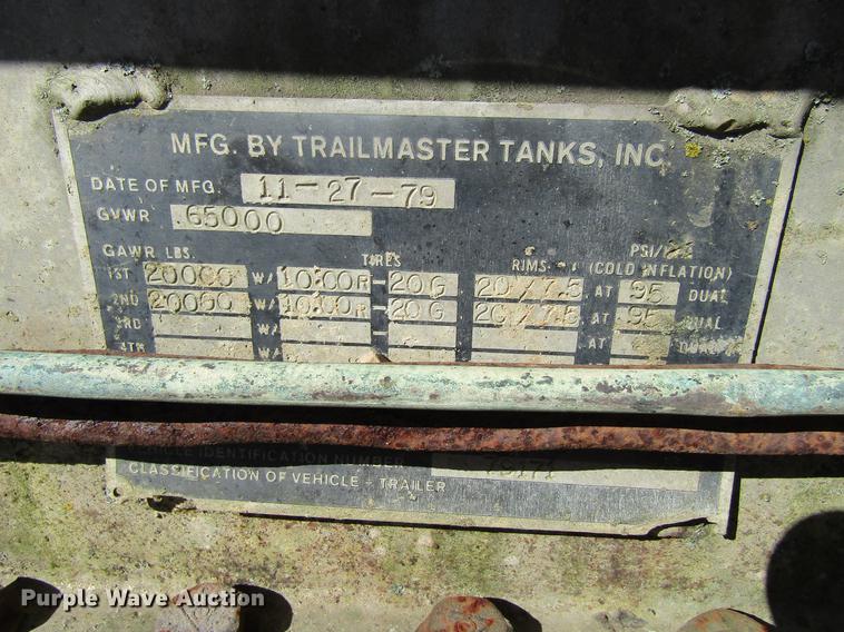 image for item DF3865 1979 Trail Master tank trailer