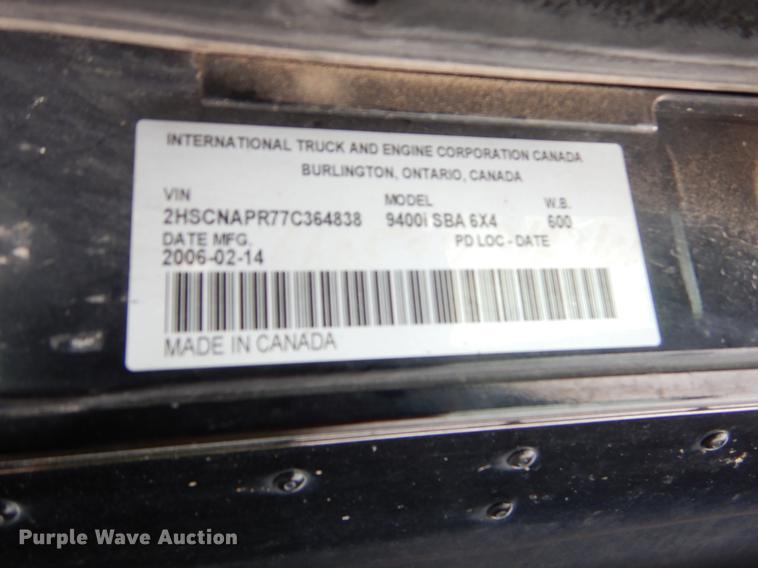image for item EO9650 2007 International 9400i semi truck