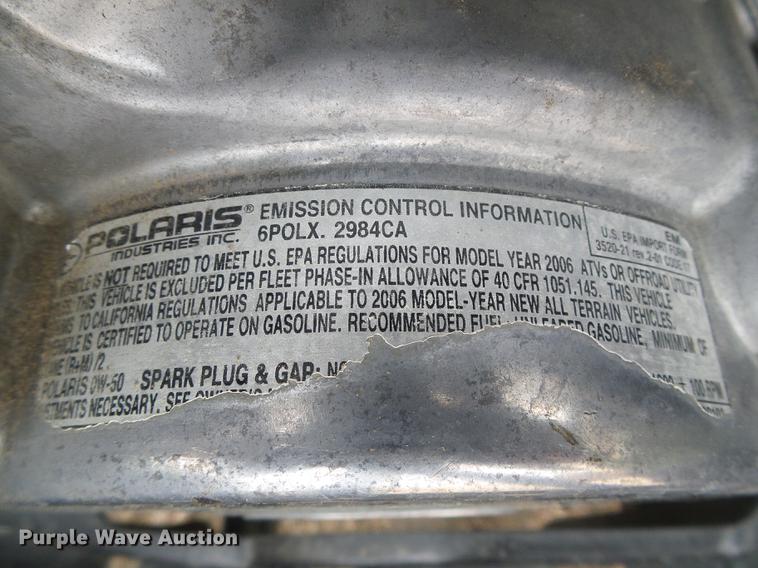 image for item BU9747 2006 Polaris Hawkeye ATV