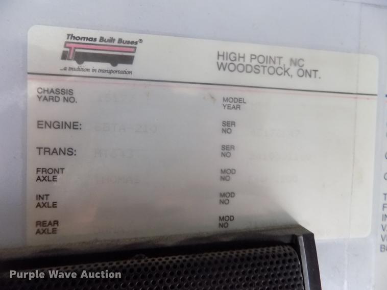 image for item DB9070 1995 Thomas Built Saf-T-Liner MVP EF school bus