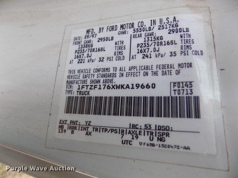 image for item DB9075 1998 Ford F150 XL pickup truck