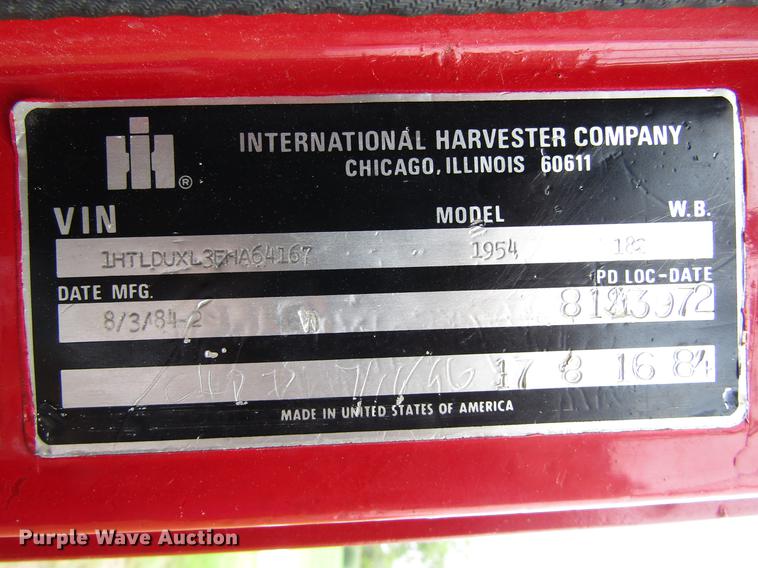 image for item DC0073 1984 International S1900 fire truck