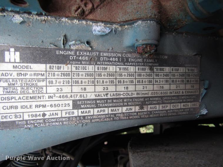 image for item DC0073 1984 International S1900 fire truck