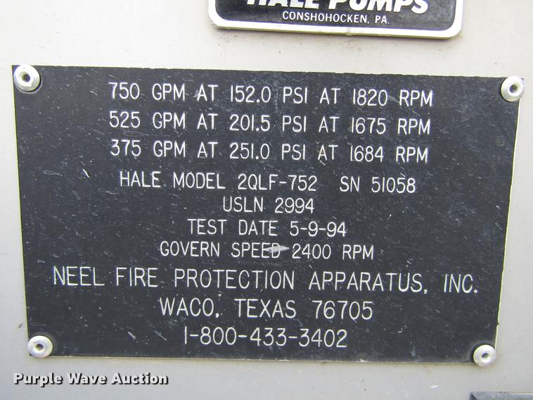 image for item DC0073 1984 International S1900 fire truck