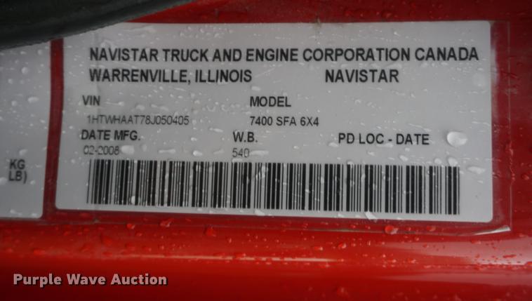 image for item DD6641 2008 International 7400 dump truck