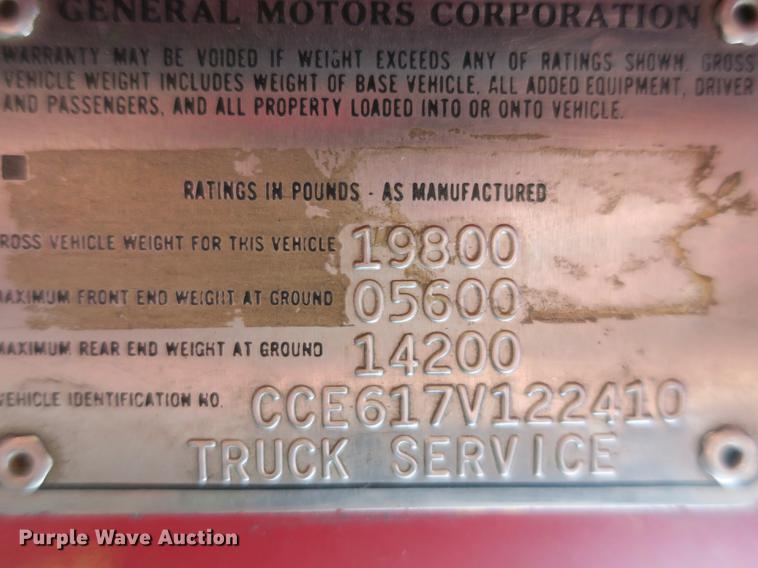 image for item DE3832 1977 Chevrolet C60 fire truck