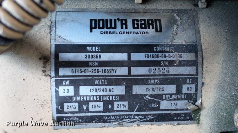 image for item DE4846 Pow'r Gard 30D36R generator