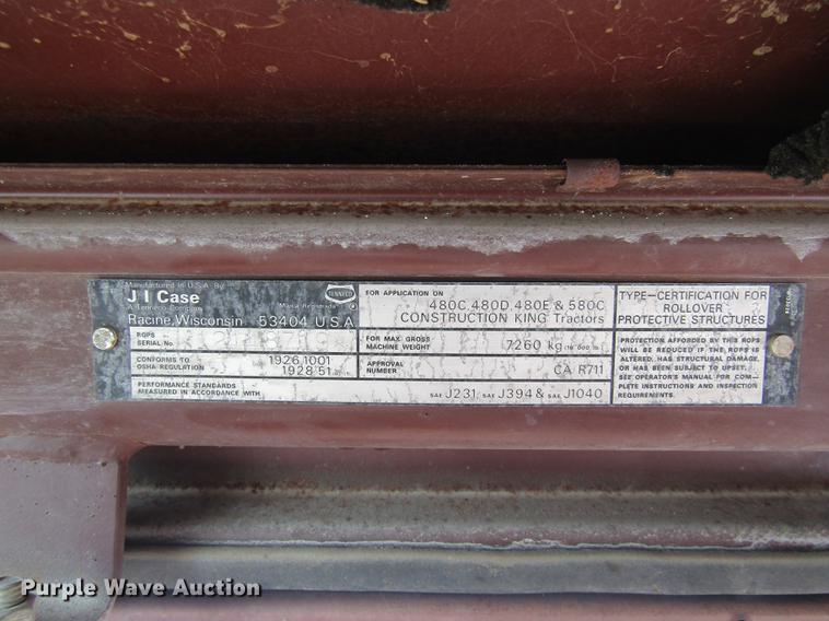 image for item DE5861 1987 Case 480E backhoe