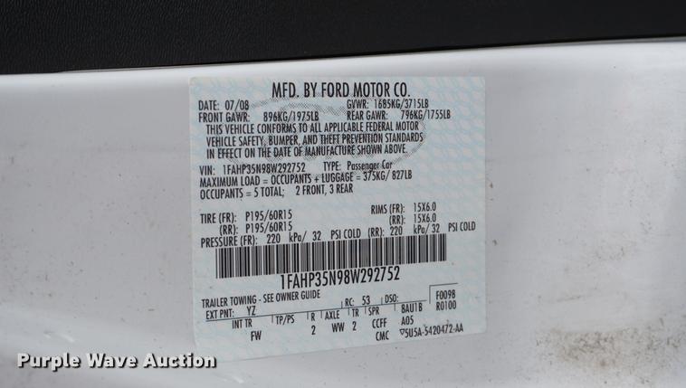image for item DF1860 2008 Ford Focus