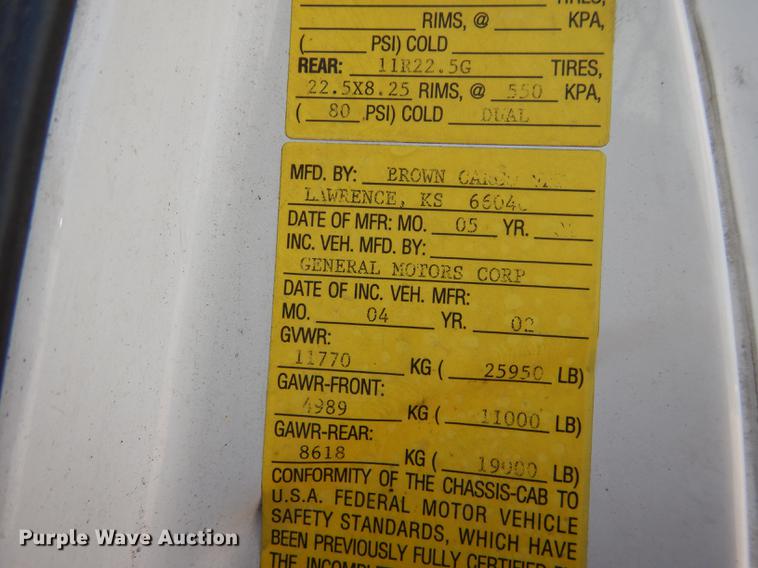 image for item DF1868 2002 GMC C6500 box truck