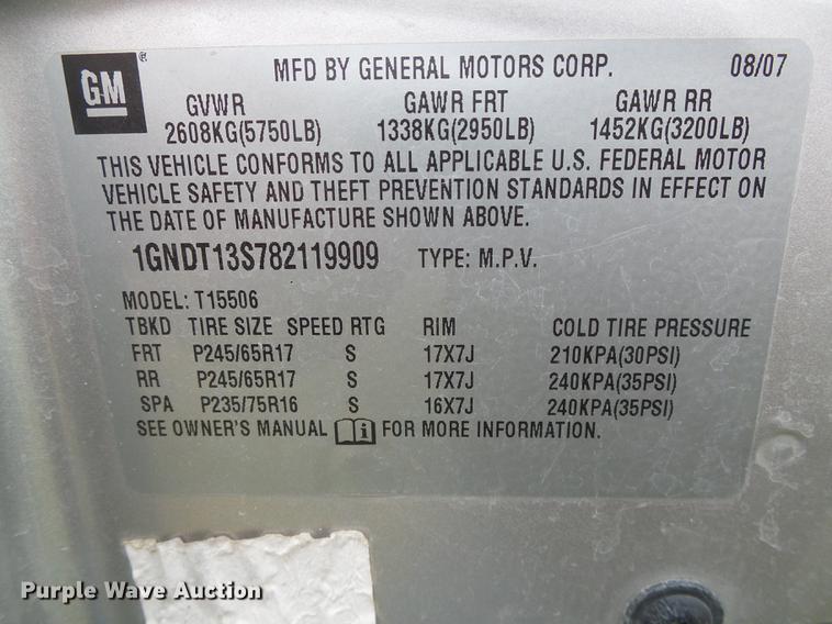 image for item DF2789 2008 Chevrolet TrailBlazer LS SUV