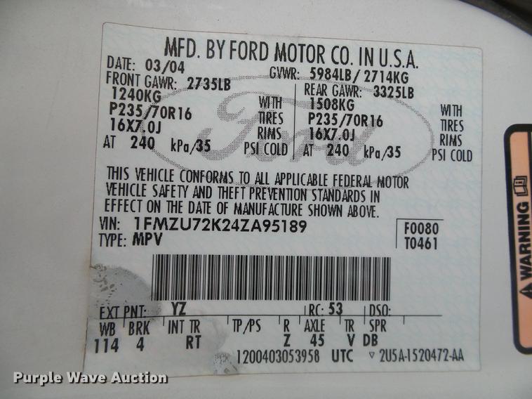 image for item DF2790 2004 Ford Explorer SUV