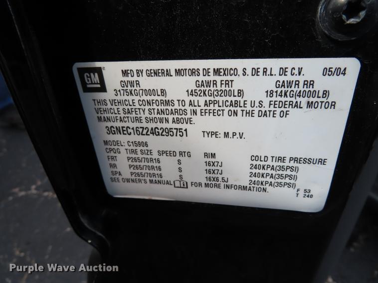 image for item DN9241 2004 Chevrolet Suburban 1500 SUV