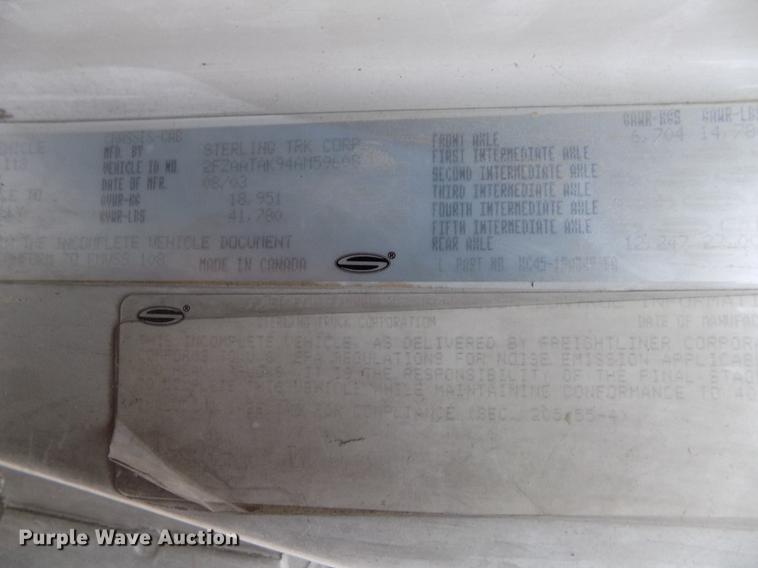 image for item DY9036 2004 Sterling L-Line refuse truck