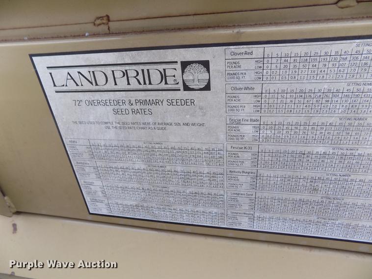 image for item DY9050 Land Pride Solid Stand 15-72 over seeder