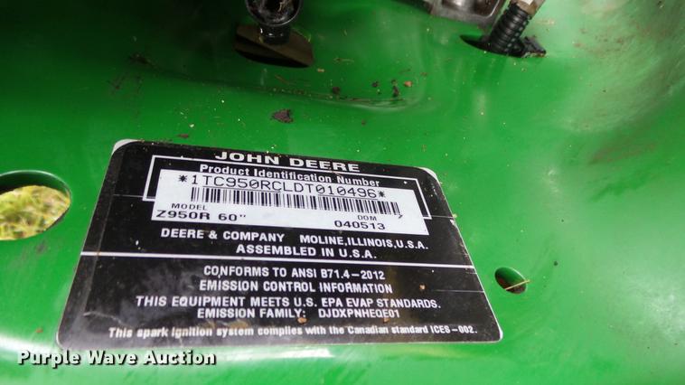 image for item AM9094 John Deere Z950R ZTR lawn mower