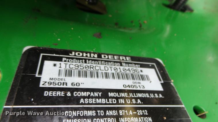image for item AM9094 John Deere Z950R ZTR lawn mower