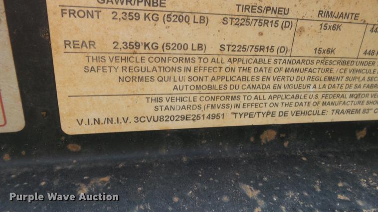 image for item AM9095 2014 PJ utility trailer