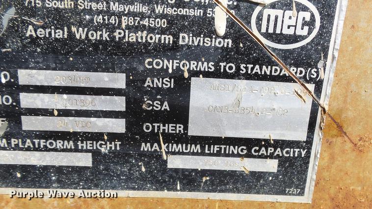 image for item AM9112 Mec 2034HT scissor lift