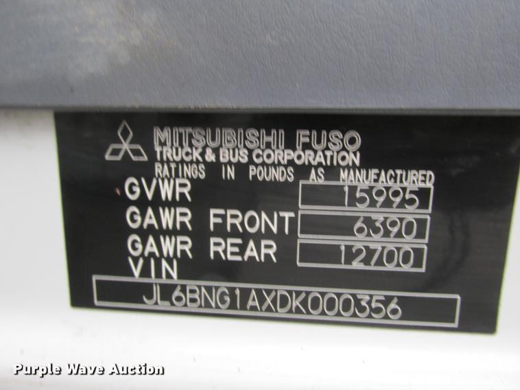 image for item DA8295 2013 Mitsubishi Fuso FE160 box truck