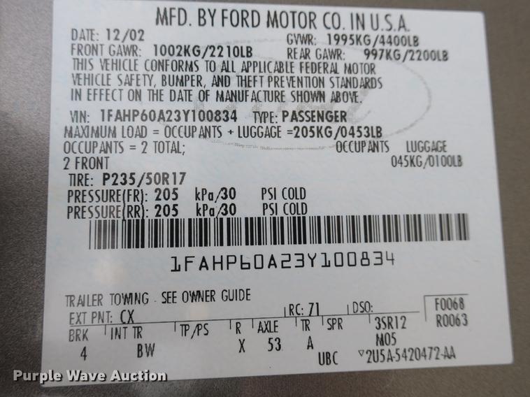 image for item DB8972 2003 Ford Thunderbird convertible