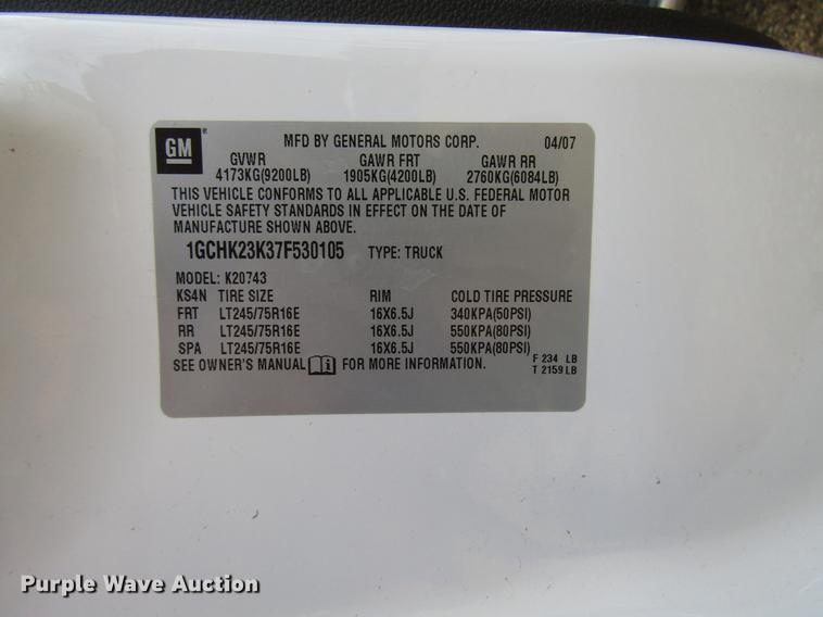 image for item DD4344 2007 Chevrolet Silverado 2500HD Crew Cab pickup truck