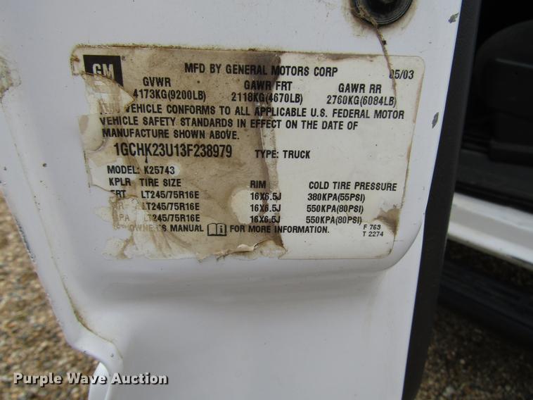 image for item DD4347 2003 Chevrolet Silverado 2500HD Crew Cab pickup truck