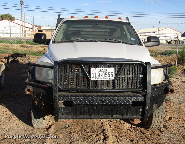 image for item DD4397 2008 Dodge Ram 4500 Quad Cab flatbed truck