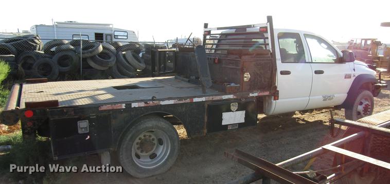 image for item DD4397 2008 Dodge Ram 4500 Quad Cab flatbed truck