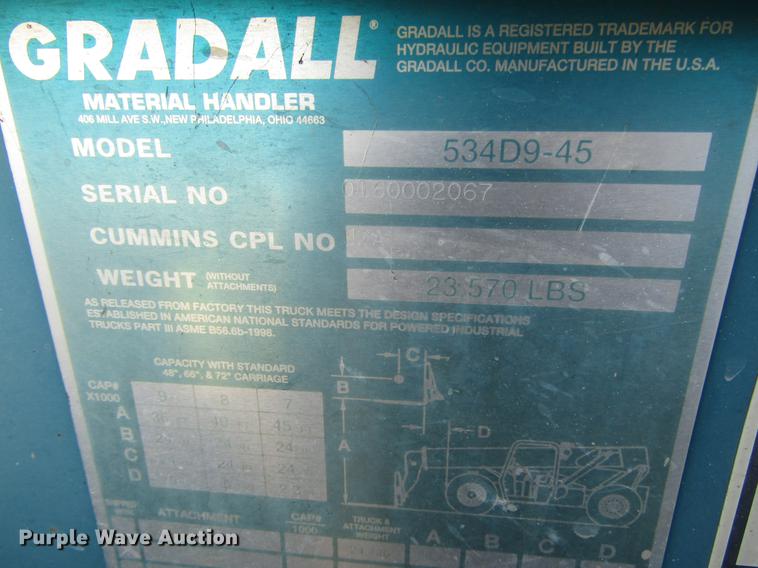 image for item DD4402 Gradall 534D9-45 telehandler