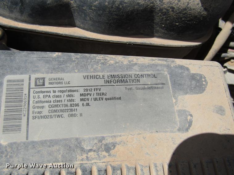 image for item DD4404 2012 Chevrolet Silverado 2500HD Ext. Cab pickup truck cab and chassis