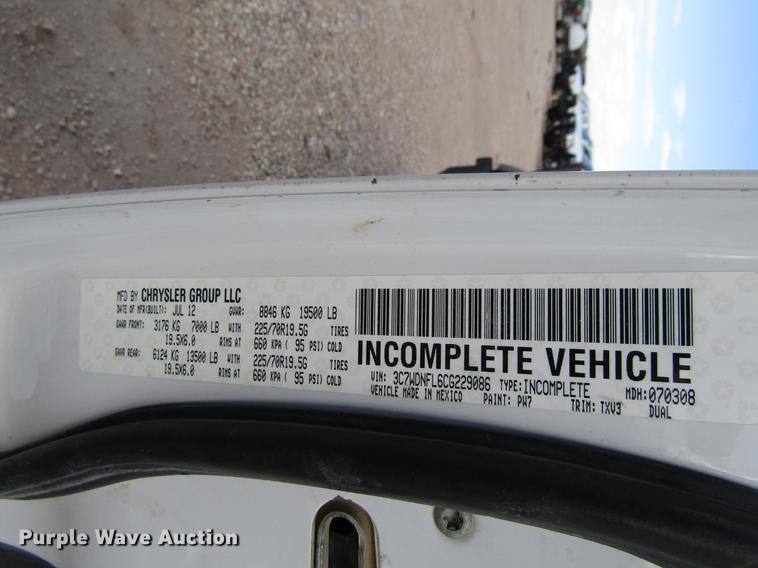 image for item DD4407 2012 Dodge Ram 5500 Crew Cab flatbed truck