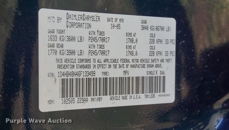 image for item DD6648 2006 Dodge Durango SUV