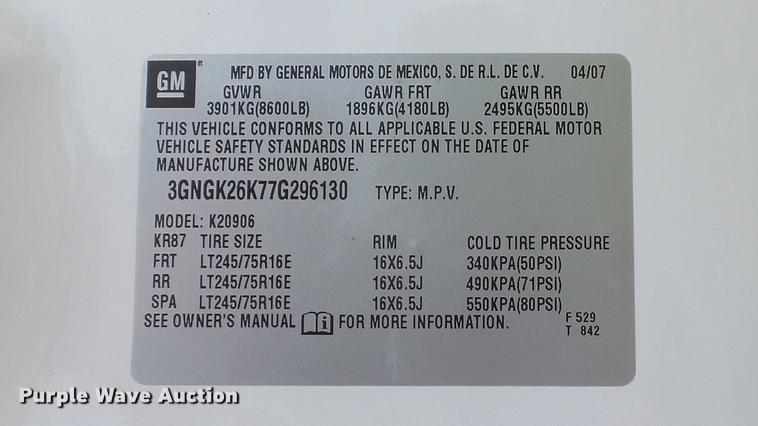 image for item DE4862 2007 Chevrolet Suburban 2500 LS SUV