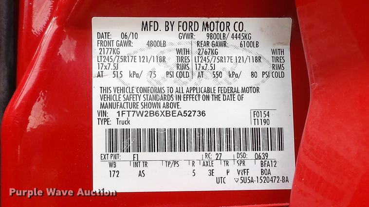 image for item DE4864 2011 Ford F250 Super Duty XL Crew Cab pickup truck