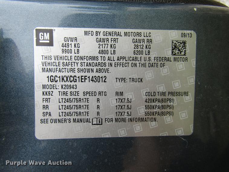 image for item DE5833 2014 Chevrolet Silverado 2500HD Crew Cab pickup truck