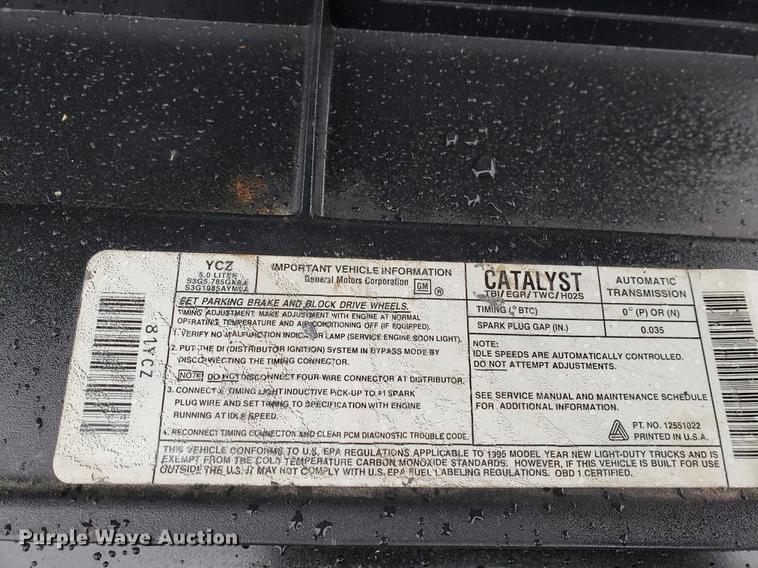 image for item EF9927 1995 Chevrolet 1500 pickup truck