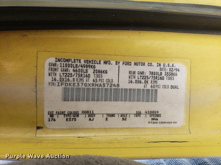 image for item EF9955 1994 Ford Econoline E350 box truck