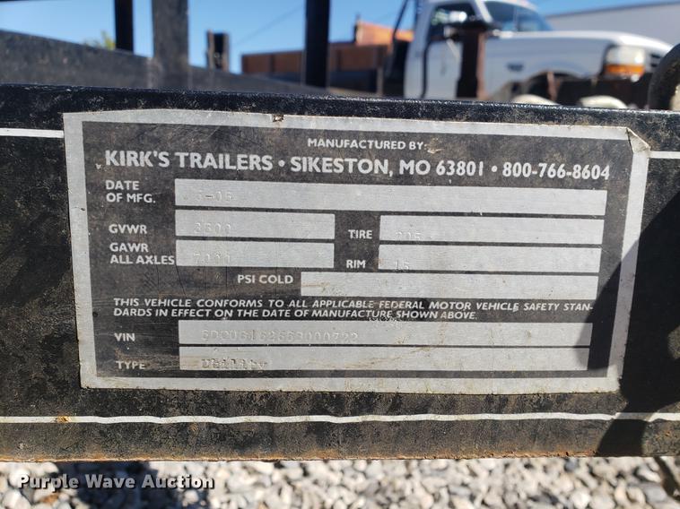 image for item EF9959 2005 Kirk's utility trailer