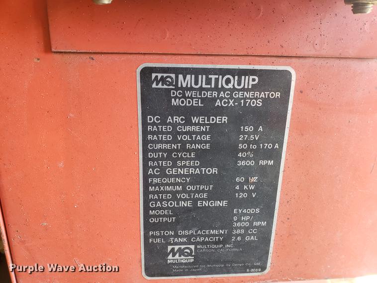 image for item EF9976 Multi Quip ACX-170S welder/generator