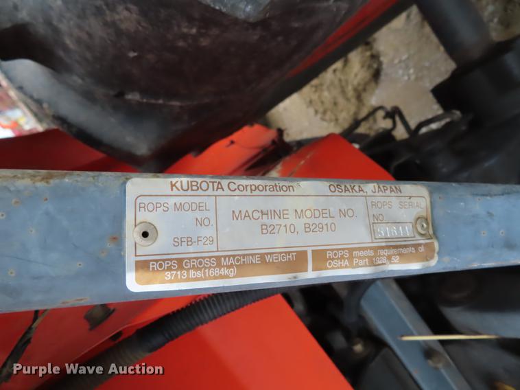 image for item EI9990 Kubota B2910 MFWD tractor