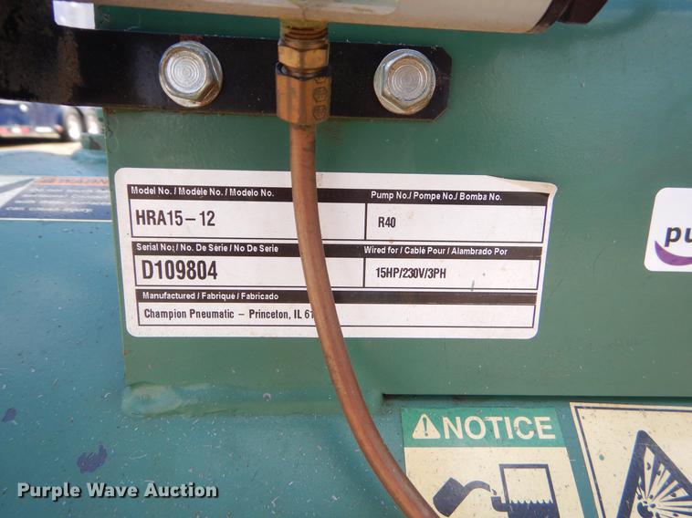 image for item EO9659 Champion HRA-15-12 air compressor