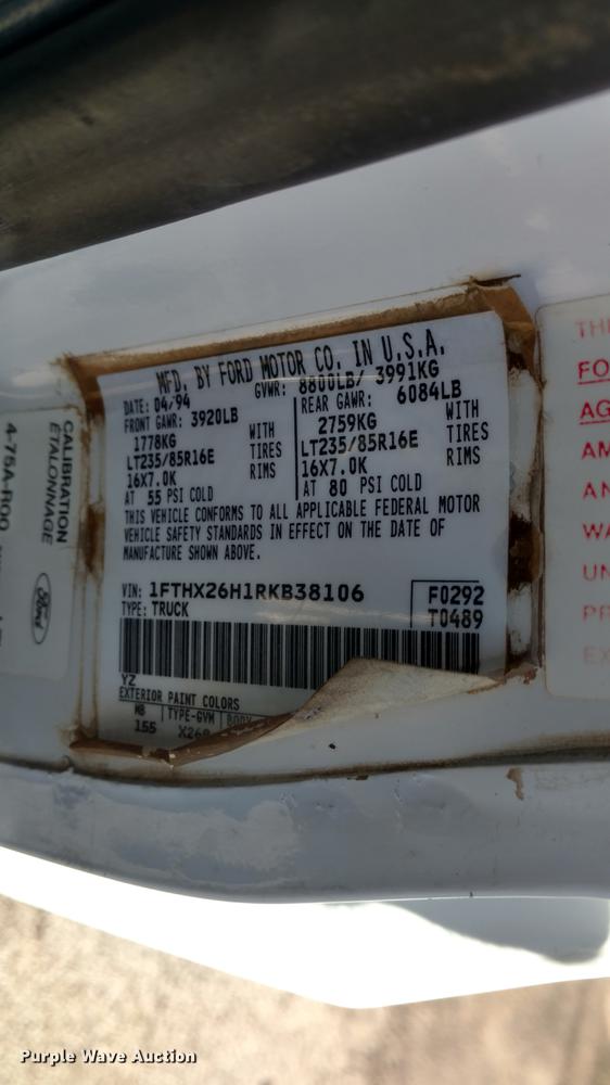 image for item L5710 1994 Ford F250 SuperCab pickup truck