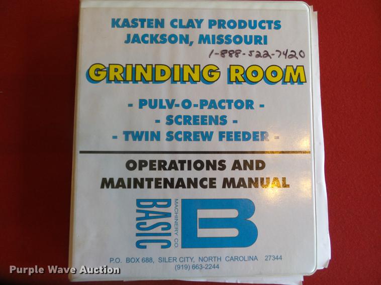 image for item DB7041 Basic Machinery Co Pulv-O-Pactor F624-3-2 clay grinding system