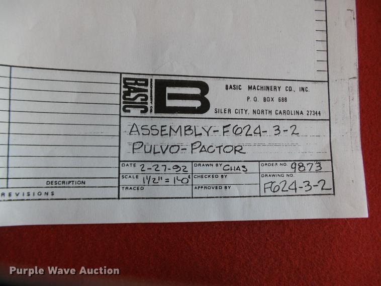 image for item DB7041 Basic Machinery Co Pulv-O-Pactor F624-3-2 clay grinding system