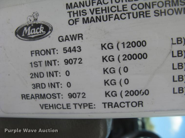 image for item DC1306 2006 Mack CH600 semi truck