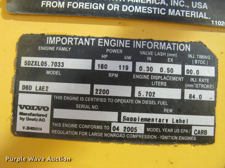 image for item DC1308 2005 Volvo L90E wheel loader