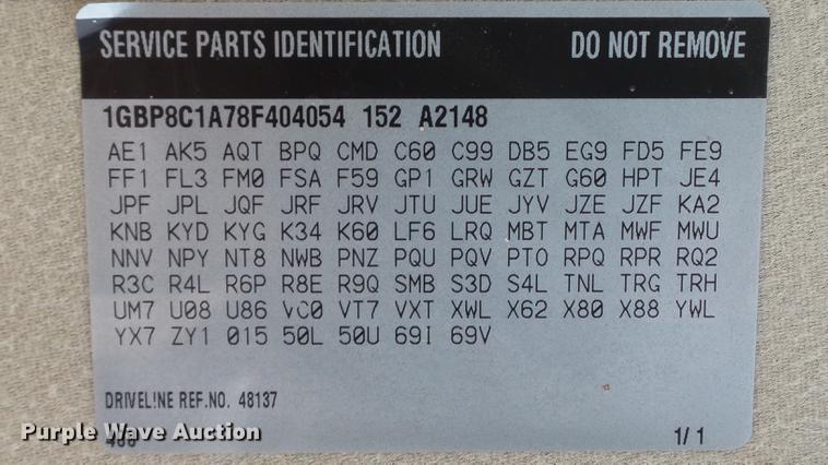 image for item DE4935 2008 Chevrolet C8500 dump truck