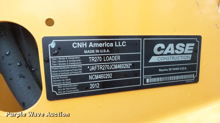 image for item DE7293 2012 Case TR270 skid steer